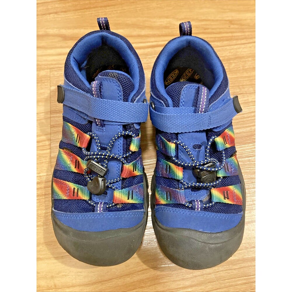 KEEN Unisex Youth Size 4 Blue Rainbow Sport Closed Toe Hiking Sandals